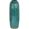 Jarron 45cm Verde Lineas Ceramica Cerdeña