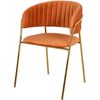 Silla Semicircular 55*77*46 Terciopelo Color Caldero Pata Metal Dorada Gloss