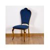 Silla 54*108*49 Marco Acero Inoxidable  Doradoterciopelo Azul Torneada Versalles