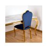 Silla 54*108*49 Marco Acero Inoxidable  Doradoterciopelo Azul Torneada Versalles