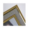 Portafoto 20*25 Tela Rombos Beige Metal Dorado Sintra