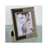 Portafoto 20*25 Pu Negro Y Leopardo Metal Dorado Sintra