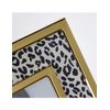 Portafoto 20*25 Pu Negro Y Leopardo Metal Dorado Sintra