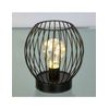 Candelero 16cm Redondo Tiras Metal Negro Bombilla Led Mia