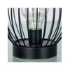 Candelero 16cm Redondo Tiras Metal Negro Bombilla Led Mia