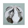 Juego De 3 Bolas 9cm Blanco Plateado Ondas Anchas Lizzete