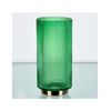 Jarron Cristal 25cm Verde Base Metal Dorada Adelene