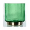 Jarron Cristal 25cm Verde Base Metal Dorada Adelene