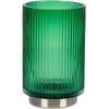 Jarron Cristal 19cm Verde Base Metal Dorada Adelene