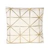 Cojin 45*45 Triangulos Beige Terciopelo Tiras Doradas Con Relleno 400 Gr Fanny