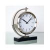 Reloj De Sobremesa Plateado De 20*16*5 Con Base Marmol Delhi