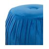 Puff 45*38 Pliegues Terciopelo Azul Base Metal Dorado