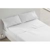 Juego Sábanas Liso 3 Piezas Burrito Blanco Cama 105 Cm Blanco/gris