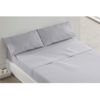 Juego Sábanas Liso 3 Piezas Burrito Blanco Cama 90 Cm Gris