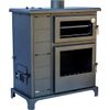 Estufa Policombustible Pellet-orujo-leña Con Horno Joima Eco Valle 10 Kw Gris