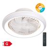 Ventilador De 7 Aspas De Techo Con Luz Y Rejilla Rotatoria Ø50 Cm Blanco Motor Dc