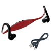 Ociodual Auriculares Reproductor Mp3 Deportivos Sin Cables Micro Sd Usb Sport Rojo