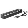 Ociodual Ladrón Hub Usb 2.0 De Datos Con 7 Puertos Interruptores Leds Individuales Negro