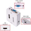 Ociodual Conversor De Video Y Audio, Adaptador De Vga+jack 3.5mm A Hdmi 1080p Blanco, Para Pc Tv