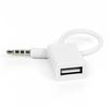 Ociodual Cable Audio De Usb Hembra A Aux Jack Macho 3.5mm Adaptador Blanco Para Radio Coche