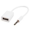 Ociodual Cable Audio De Usb Hembra A Aux Jack Macho 3.5mm Adaptador Blanco Para Radio Coche