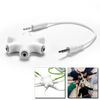 Ociodual Conector Duplicador Splitter Audio Jack 3.5mm 6 Vias Hembras Hub Con Cable Blanco