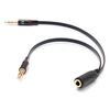 Ociodual Cable Separador De Audio Y Micrófono Negro De 1 Jack 3.5mm Trrs Hembra A 2 Jacks 3.5 Mm