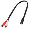 Ociodual Cable Adaptador De Audio De Jack 3.5mm Hembra A 2 Rca Macho Para Tv Amplificador