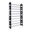 Zapatero 50 Pares Organizador De Zapatos 10 Baldas Alturas Estanteria Negro Shoes Shelves Stand Storage Black