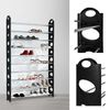 Zapatero 50 Pares Organizador De Zapatos 10 Baldas Alturas Estanteria Negro Shoes Shelves Stand Storage Black