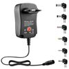 Ociodual Cargador Adaptador De Corriente Toma Universal 30w 3v-12v 2 Pin Eu Europeo Negro