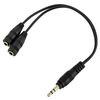 Ociodual Adaptador Divisor De Mini Jack 3.5mm Macho A 2 Hembras Negro Cable Splitter Audio