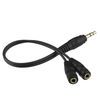 Ociodual Adaptador Divisor De Mini Jack 3.5mm Macho A 2 Hembras Negro Cable Splitter Audio