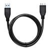 Ociodual Cable De Usb Micro Usb 3.0 Negro Alta Velocidad De Datos 4,8 Gbit/s Para Discos Duros