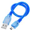 Ociodual Cable Carga Y Datos De Usb 2.0 A Mini Tipo B 5 Pines Macho 30 Cm Azul Para Pc Robótica