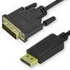 Ociodual Cable Displayport A Dvi 1,8m Macho Negro Adaptador De Video Full Hd 1080p Para Pc