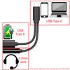 Cable Usb A Tipo C A Mini Jack 3.5mm Y Tipo C Negro Adaptador De Audio Ociodual