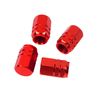 4 Tapones Hexagonales De Color Rojo De Aluminio Para Ruedas De Automoviles.válvula Schrader Ociodual