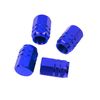 4 Tapones Hexagonales De Color Azul De Aluminio Para Ruedas De Automoviles.válvula Schrader Ociodual
