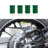 4 Tapones Circulares De Color Verde De Aluminio Para Ruedas De Automoviles.válvula Schrader Ociodual