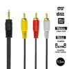 Ociodual Cable De 1,5m, Adaptador De Jack 3.5mm A 3 Rca L/r, Sonido Estéreo Analógico A/v