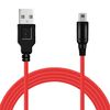 Ociodual Cable Usb 1,5m Rojo Trenzado Compatible Con Ninten Dsi,dsi Xl,2ds,3ds,3ds Xl,new 3ds