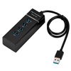 Ociodual Adaptador Hub 4 Puertos Usb Tipo A 3.0+2.0 Con Iluminacion Luz Led Negro Para Pc