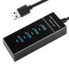 Ociodual Adaptador Hub 4 Puertos Usb Tipo A 3.0+2.0 Con Iluminacion Luz Led Negro Para Pc