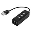 Ociodual Adaptador Hub 4 Puertos Usb 2.0 Multipuerto Datos Negro Para Pc Ordenadores Portatiles