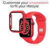 Ociodual Protector Con Cristal Templado Compatible Con Apple Watch 6/se/5/4 (44mm) Rojo