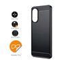 Ociodual Funda Protectora Negra Para Oppo A17 / Oppo A17k Carcasa Efecto Fibra De Carbono