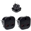 Ociodual 2x Adaptadores De Enchufe Uk A Eu, Convertidor De 3 Pines A 2 Pines, Tipo G A Tipo C,e Y F