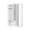 Armario Roma 3 Puertas + 3 Cajones Con Espejo Blanco Mate 215x148,9x51 Cm