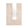 Armario Roma 3 Puertas + 3 Cajones Con Espejo Natural 215x148,9x51 Cm